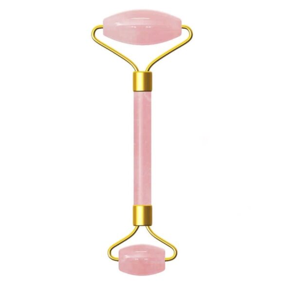 Rolo de Massagem Facial Pedra de Quartzo Rosa