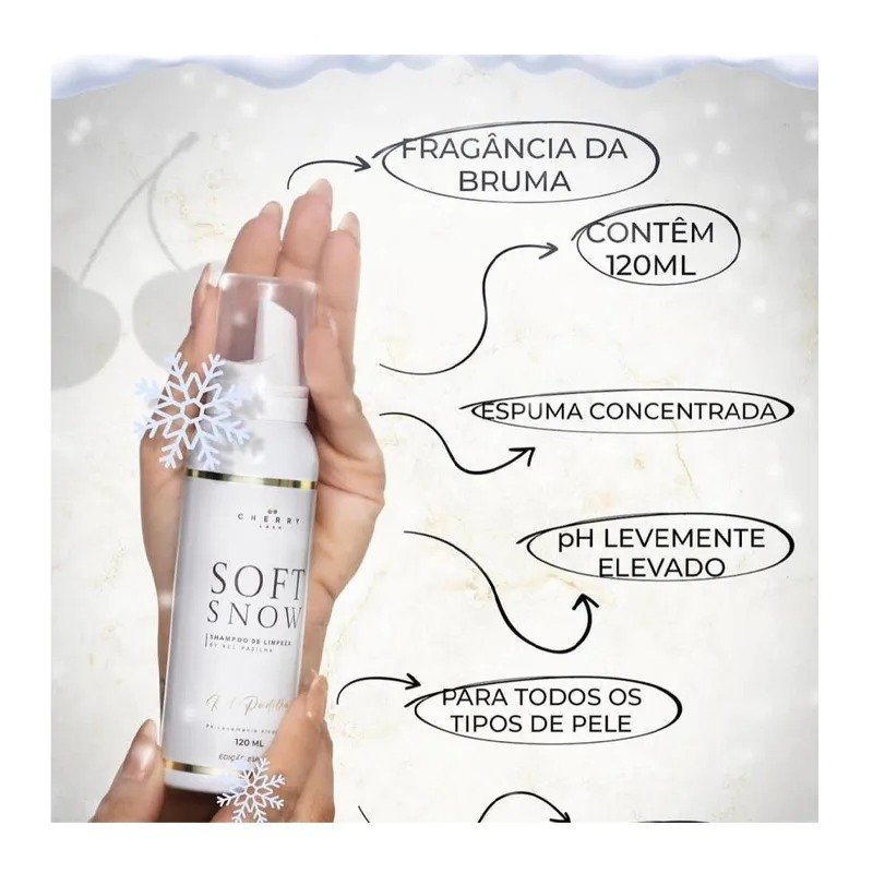 Espuma de Limpeza de Cílios Soft Snow 120ml - Cherry