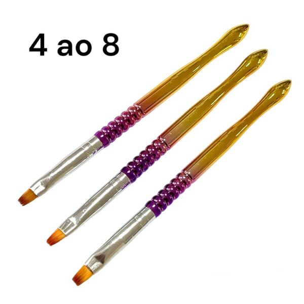 Kit Pincel Quadrado Dourado