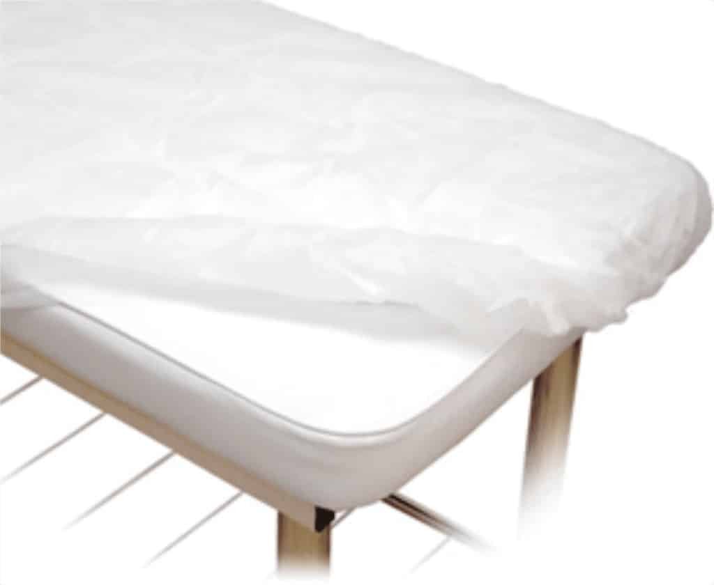 LENÇOL DESCARTÁVEL PARA MACA COM ELÁSTICO TNT BRANCO 5 UNIDADES - PLIN