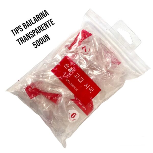 Tips Bailarina Transparente 500un