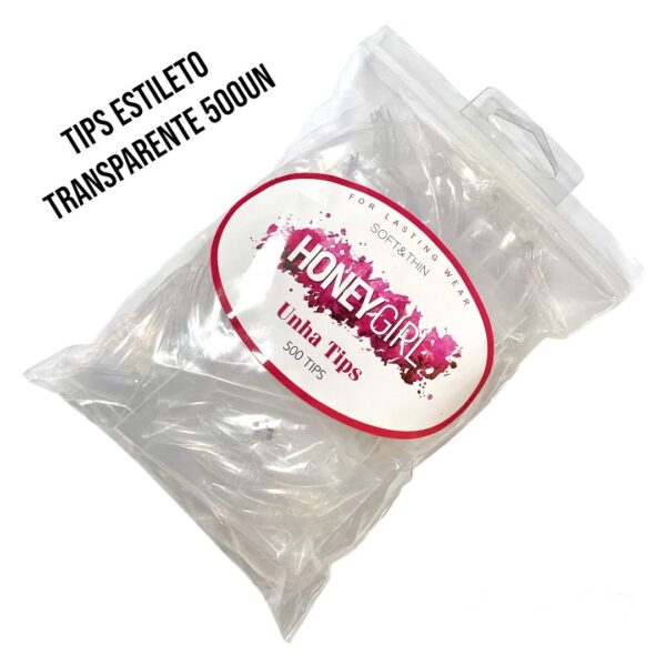 Tips Estileto transparente 500un