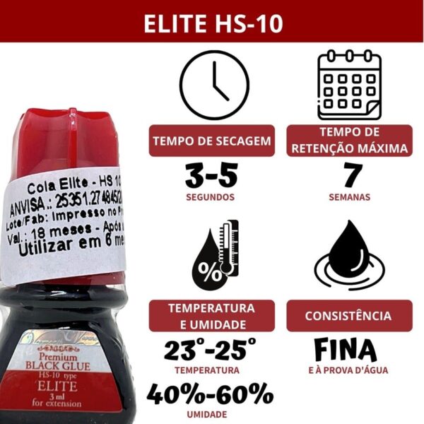 Cola Elite Premium Hs10 Extensão Cílios 3ml