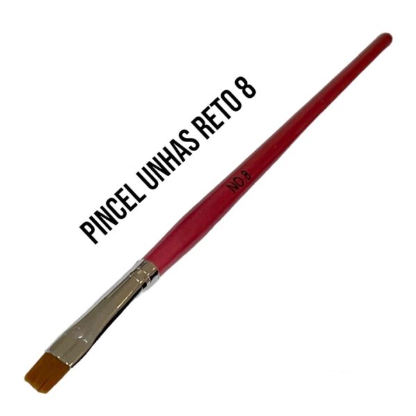 Pincel unhas reto bordo e branco