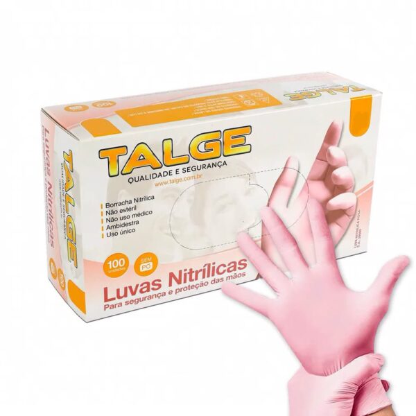 Luva Nitrilica Rosa Talge ( G )